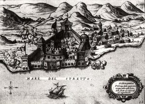 Mapa Dardanel, benátského dobytí a pevnosti proti Turkům od Italian School