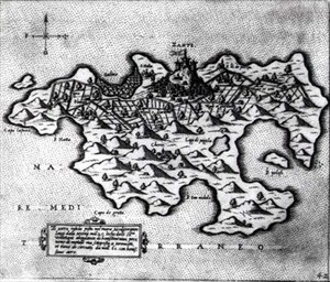 Mapa ostrova Zante, benátské pevnosti proti Turkům od Italian School