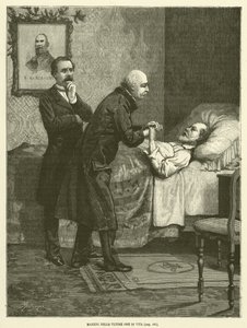 Mazzini v posledních hodinách svého života (rytina) od Italian School