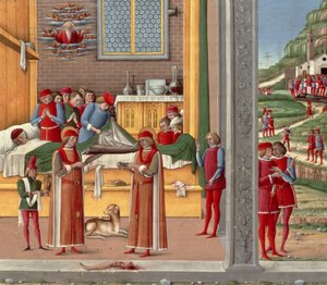 Středověká amputační scéna (tempera na panelu) od Italian School