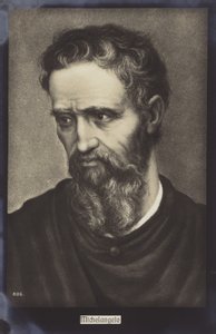 Michelangelo, italský sochař, malíř a architekt (litografie) od Italian School