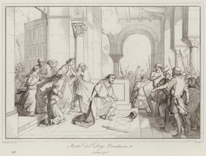 Death of Doge Candiano IV, 976 (rytina) od Italian School