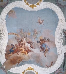 Mytologická scéna se zvěrokruhem (freska) od Italian School