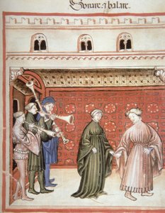 Nova 2644 fol.104r Hudba a tanec, z Tacuinum Sanitatis od Italian School