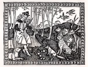 Orpheus Playing to the Animals, 1500 (dřevořez) (černobílá fotografie) od Italian School