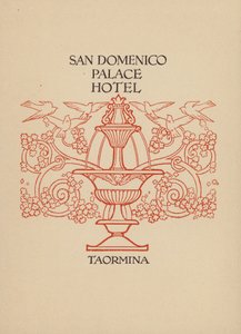 Stránka z prospektu hotelu San Domenico Palace, Taormina (litografie) od Italian School