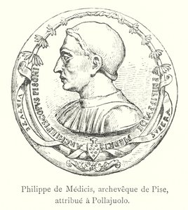 Philippe de Medici, archèveque de Pise, atribut Pollaiuolovi (rytina) od Italian School