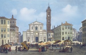 Piazza Santo Stefano z Pohledů na Milán a okolí od Italian School