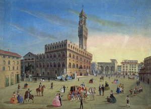 Piazza Signoria, Florencie od Italian School