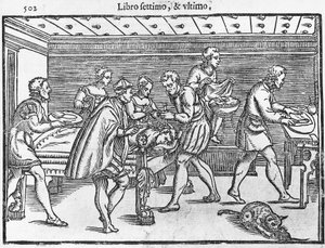 Deska zobrazující trepanaci lebky od Italian School