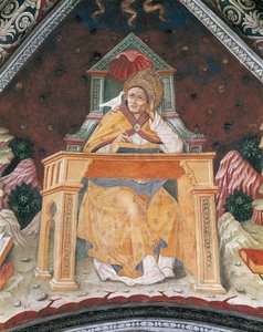 Papež Řehoř I., v kapli sv. Markéty Antiochijské, klenba svatyně Santa Maria Assunta (freska) od Italian School