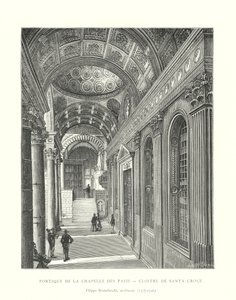 Portico of the Chapel of the Pazzi, klášter Santa Croce, Filippo Brunelleschi, architekt od Italian School