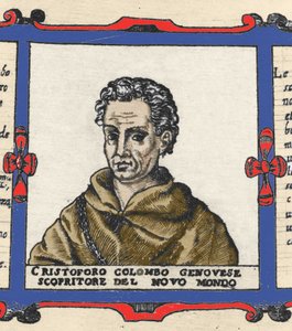 Portrét Kryštofa Kolumba (1451-1506), detail Atlasu Urbano Monte od Italian School