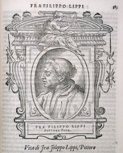 Portrét Fra Filippa Lippiho (asi 1406-69) z Vasaris Lives of the Artists, poprvé publikován v roce 1550 od Italian School