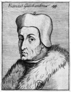 Portrét Francesca Guicciardiniho (1483-1540) (rytina) (černobílá fotografie) od Italian School
