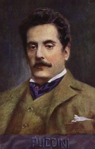 Portrét Giacoma Pucciniho (barevná litografie) od Italian School