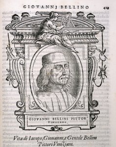 Portrét Giovanniho Belliniho (asi 1431-1516) z Vasaris Lives of the Artists, poprvé publikován v roce 1550 od Italian School