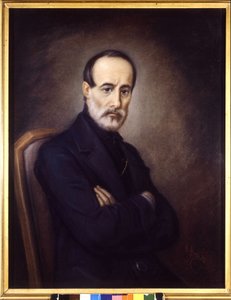 Portrét Giuseppe Mazziniho (1805 nebo 1808 - 1872). malířství 19. století. Muzeum Risorgimento. Milán od Italian School