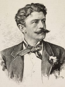 Portrét Herberta von Bismarcka (1849-1904), německého politika, rytina Riery z fotografie bratří Vianello, z L