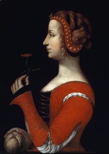Portrét Laure (Laura) od Noves (1308-1348), ženy Aimee z Petrarcy (Francesco Petrarca) Malba italské školy 16. století. Londýn, Victoria and Albert Museum od Italian School