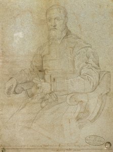 Portrét Tiziana (Tiziano Vecellio) (asi 1485-1576) Římská škola (uhl na papíře) od Italian School
