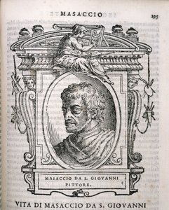 Portrét Tomasa Masaccia (1401-28) z Vasarisových Životů umělců, poprvé vydáno 1550 od Italian School