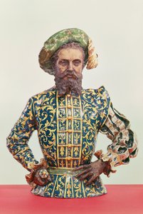 Možná portrét Giovanniho Da Verrazzana (1485-1528) (glazovaná a neglazovaná keramika) od Italian School