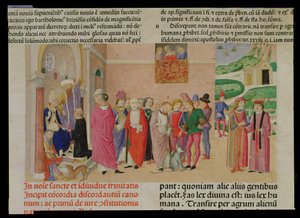 Prezentace díla papeži z „Decretum Gratiani“ (vellum) od Italian School