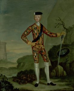 Princ Charles Edward (Bonnie Prince Charlie, 1720-88) v Tartanu od Italian School