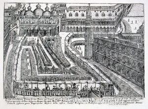 Procesí k Božímu Tělu na náměstí Piazza San Marco, 1876 od Italian School