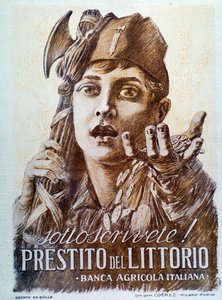 Propagační fašistický plakát k půjčce Littorio od Italian School