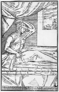 Rekonstrukční chirurgie na nose, ilustrace z De curtorum chirurgia per insitionem od Gaspare Tagliacozziho (1545-99) Benátky, vydáno 1597 od Italian School
