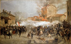 Revoluce 1848, Pět dní Milána: povstalci ovládli porta Tosa 22. března (malba od Italian School