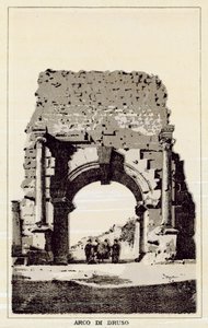 Řím: Arch of Drusus (litho) od Italian School