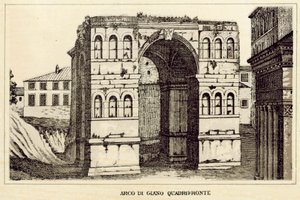 Řím: Janův oblouk Quadrifronte (litho) od Italian School