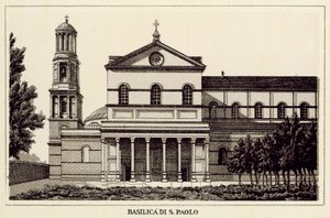 Řím: Basilica Di S Paolo (litho) od Italian School