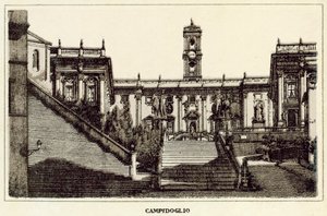 Řím: Campidoglio (litho) od Italian School