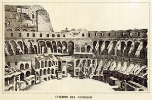 Řím: Interiér Kolosea (litho) od Italian School