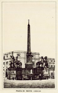 Řím: náměstí Monte Cavallo (litho) od Italian School