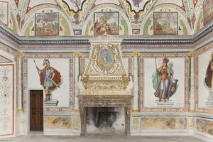 Pokoj Jupiteru a Merkuru: Mars a Minerva (freska) od Italian School