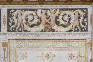 Pokoj Amorini, detail (freska) od Italian School