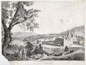 Ruiny Soriano Calabro a chrám, Kalábrie, 1783 od Italian School