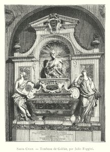 Santa Croce, hrobka Galilee, od Julia Fogginiho (rytina) od Italian School