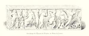 Sarkofág z doby císařství, v muzeu Louvre (rytina) od Italian School