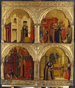 Scéna ze života Saint Julienne. Malba benátského mistra, tempera na dřevě, 2. polovina 14. století. Italské umění, středověk, gotické umění. Státní Ermitáž, Petrohrad. od Italian School