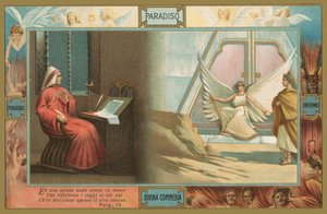 Scéna z Danteho Božské komedie (chromolit) od Italian School