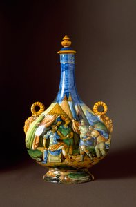 Scény z Ovidiových metamorfóz. Keramická karafa vyráběná v Urbinu v dílně Fontana, Itálie. Florencie 16. století, Museo Nazionale del Bargello od Italian School