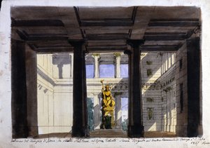 Scénografie pro "Poliuto", Teatro Comunale, Faenza, 1857 od Italian School