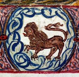 Znamení lva. Italský horoskop z poloviny 15. století. od Italian School
