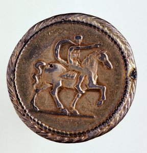 Stříbrná mince (velká hlava) z Ferrary (Ferrara): vláda vévody Ercole I d